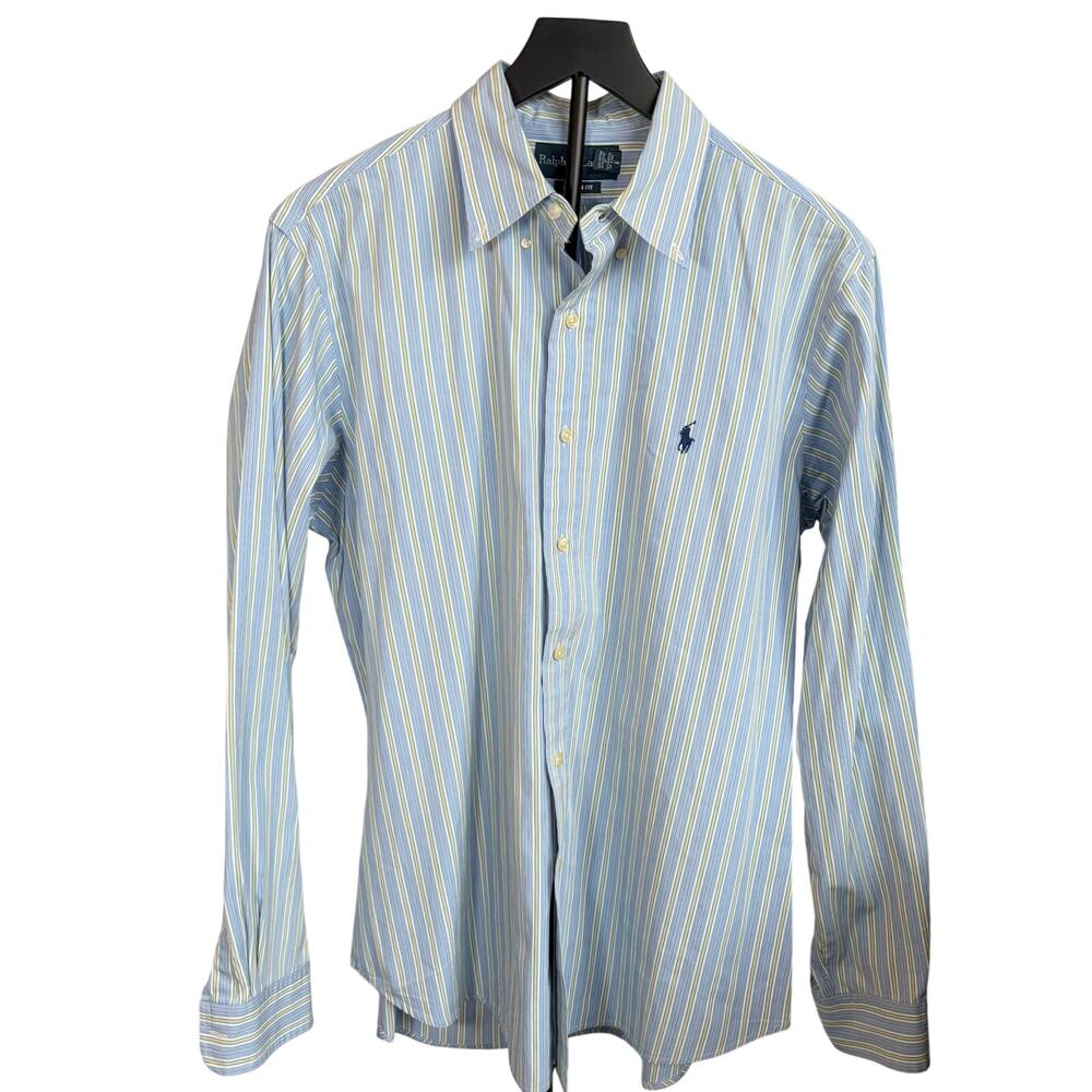 Ralph Lauren Blue and Yellow Striped Dress Shirt